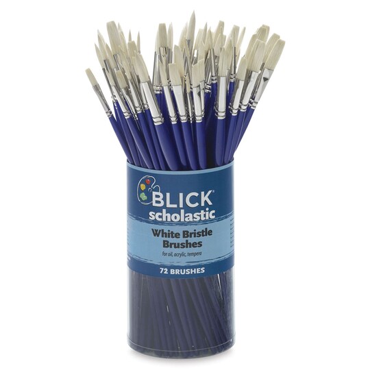 Blick; Blick Scholastic White Bristle Brush Set - Assorted, Set of 72; Category:Specialty; Image:1